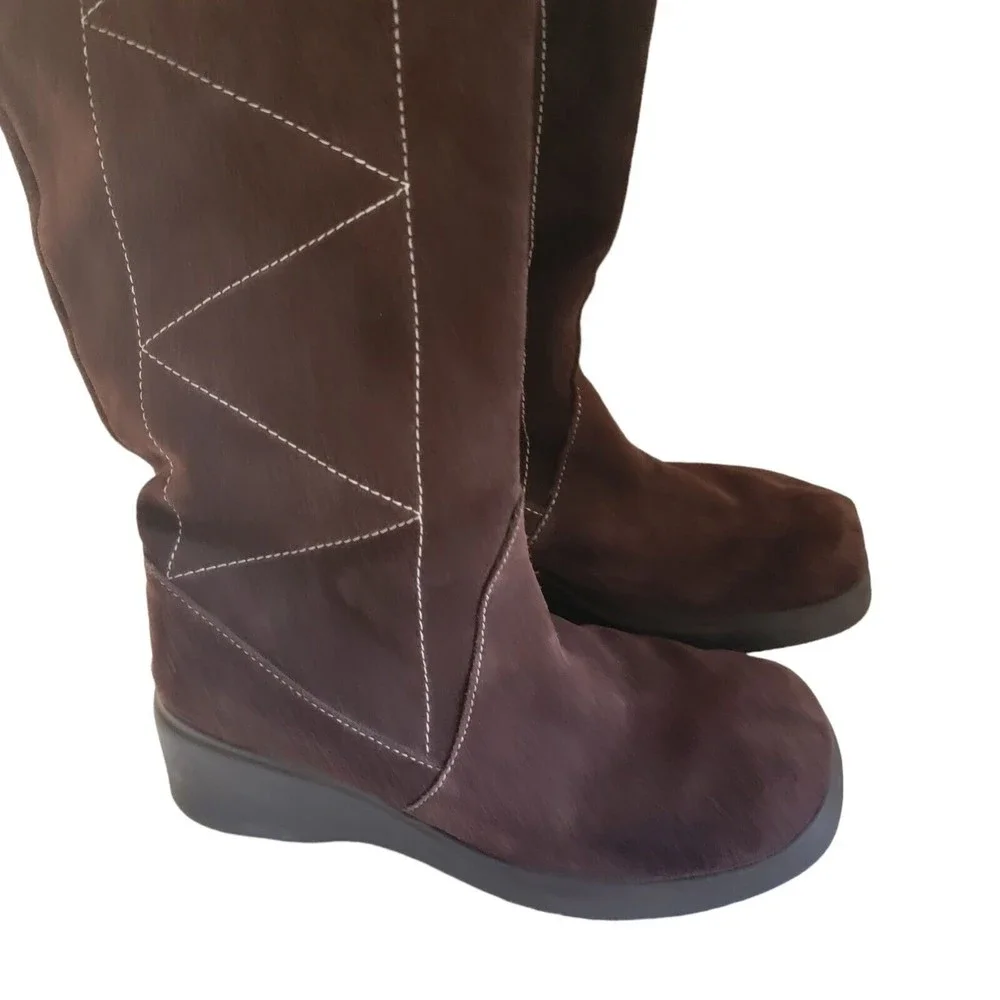 Vintage Bongo Y2K Leather Suede Boots Sherpa Lined Women’s Size‎ 6 M
